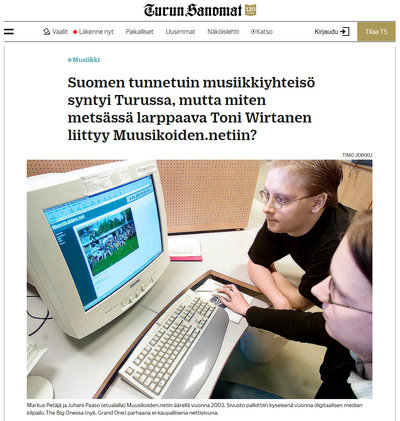 Muusikoiden.net Turun Sanomien haastattelussa